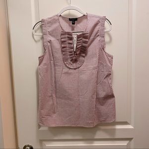 J Crew red ruffle blouse